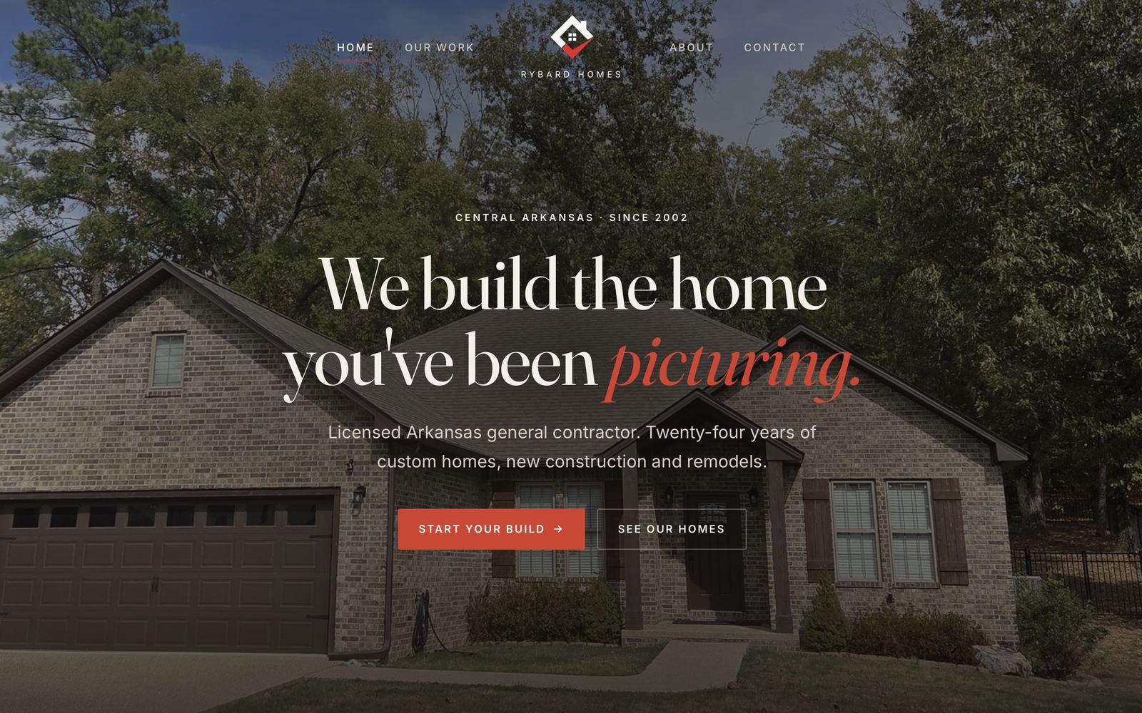 The Rybard Homes website